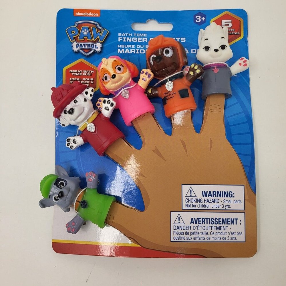 New‎ Paw Patrol Bath Time Finger Puppets Educational Kid Child Toy Gift Ages 3+